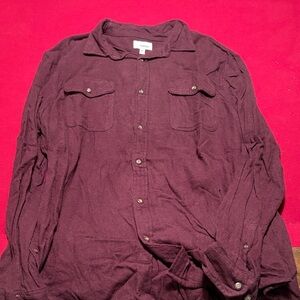 Sonoma Burgundy Lightweight Shirt Jacket